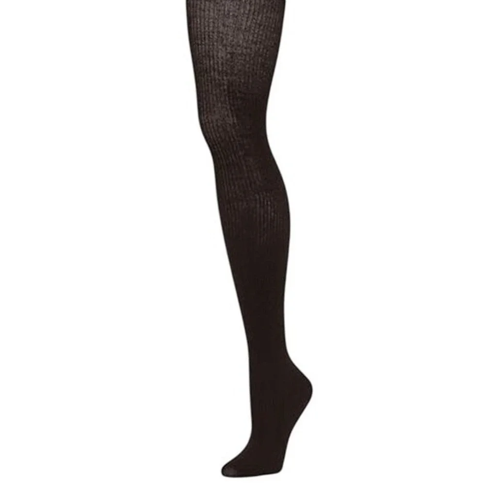 Merino Wool Tights Medium Espresso Brown Ribbed Karla B.ella Opaque NEW Warm M